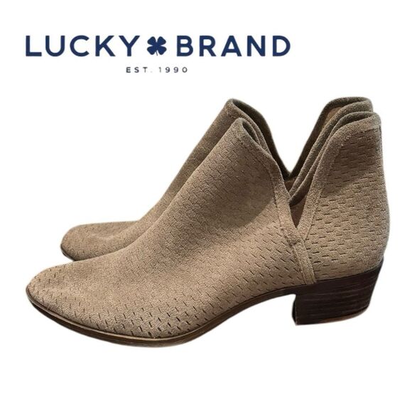 Lucky Brand Baley Suede Leather Women's Ankle Boots Booties 7.5 - Picture 1 of 6